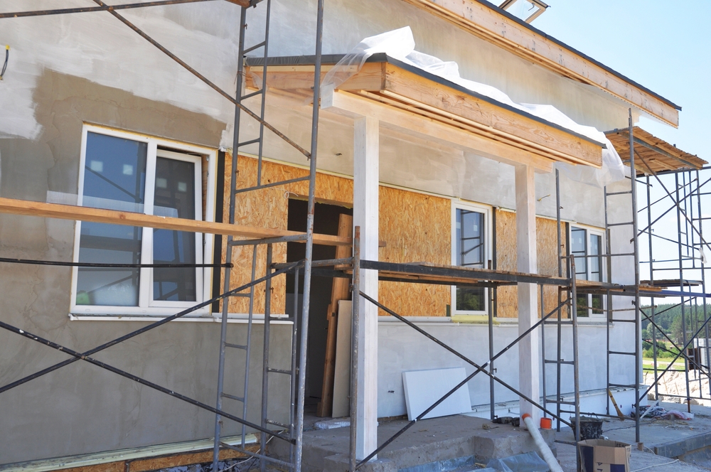 House,Entrance,Under,Painting,,Plastering,And,Constuction,Outdoor.